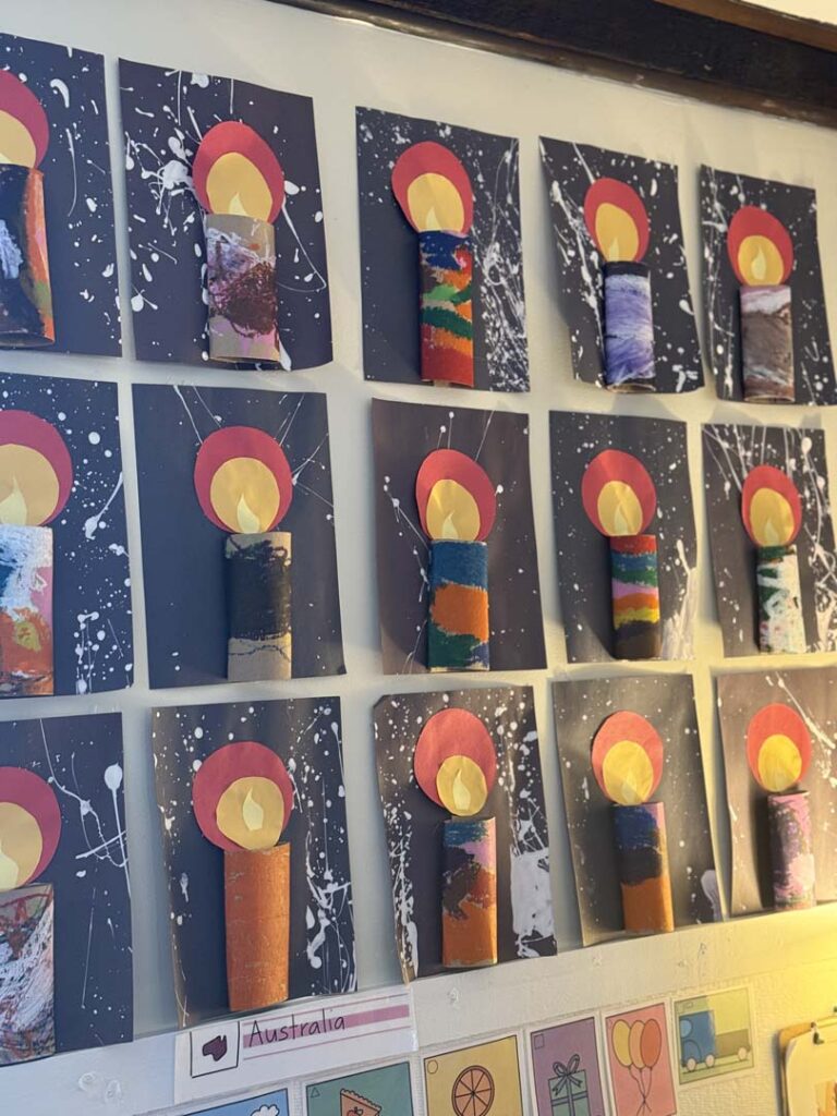 Art in a Montessori classroom.